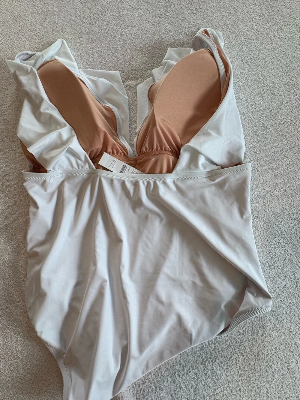 J.Crew White Ruffle Neck One Piece Swimsuit NWT Size 22